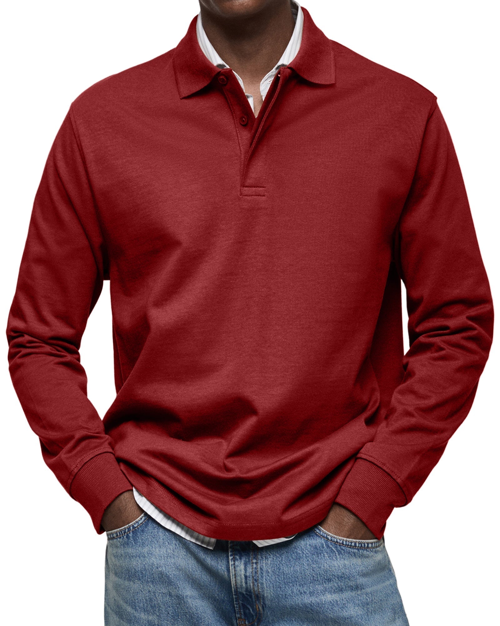 Caleb | Casual Long Sleeve Polo Shirt