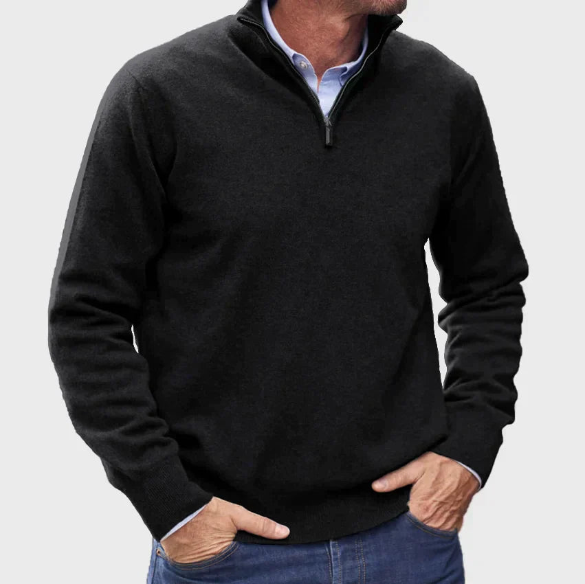 Kenneth | Long Sleeve Zip-Up Sweater