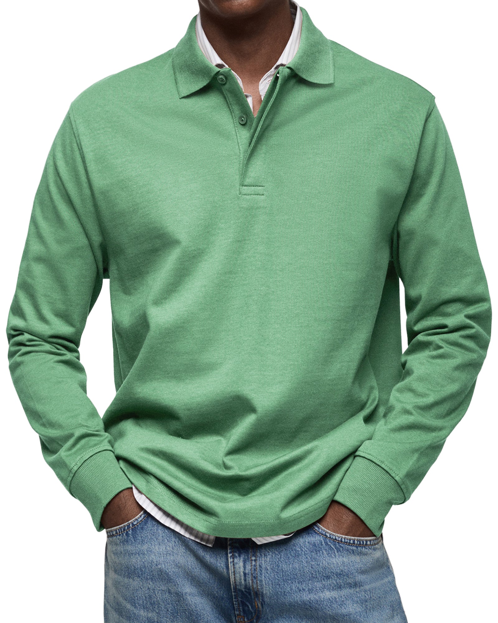 Caleb | Casual Long Sleeve Polo Shirt