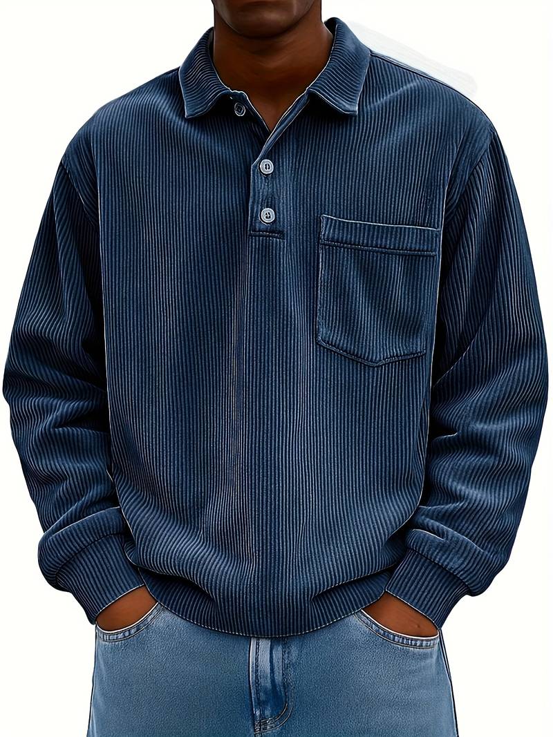 Patrick | Long Sleeve Turned Collar Velvet Shirt