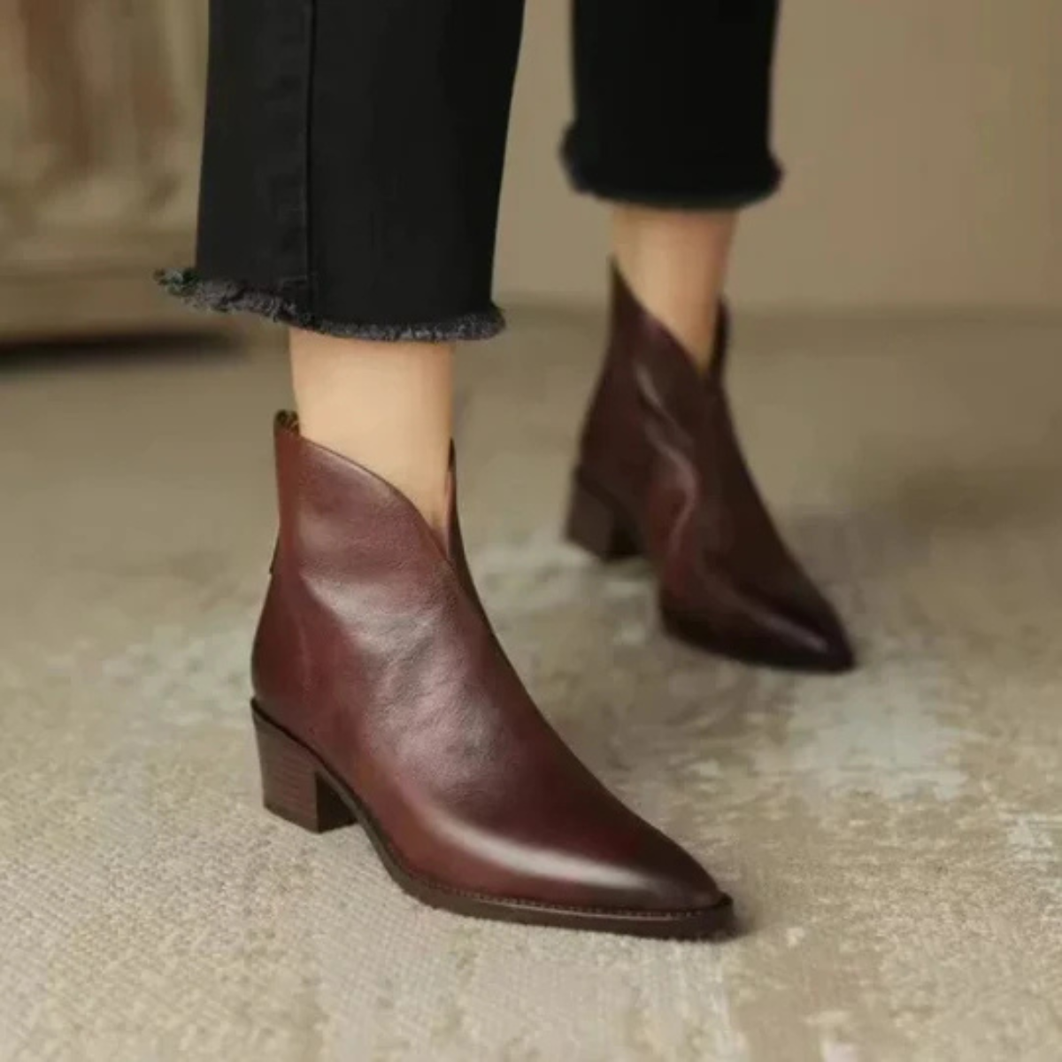 Ruby | Luxury Ankle Boots with Low Heel