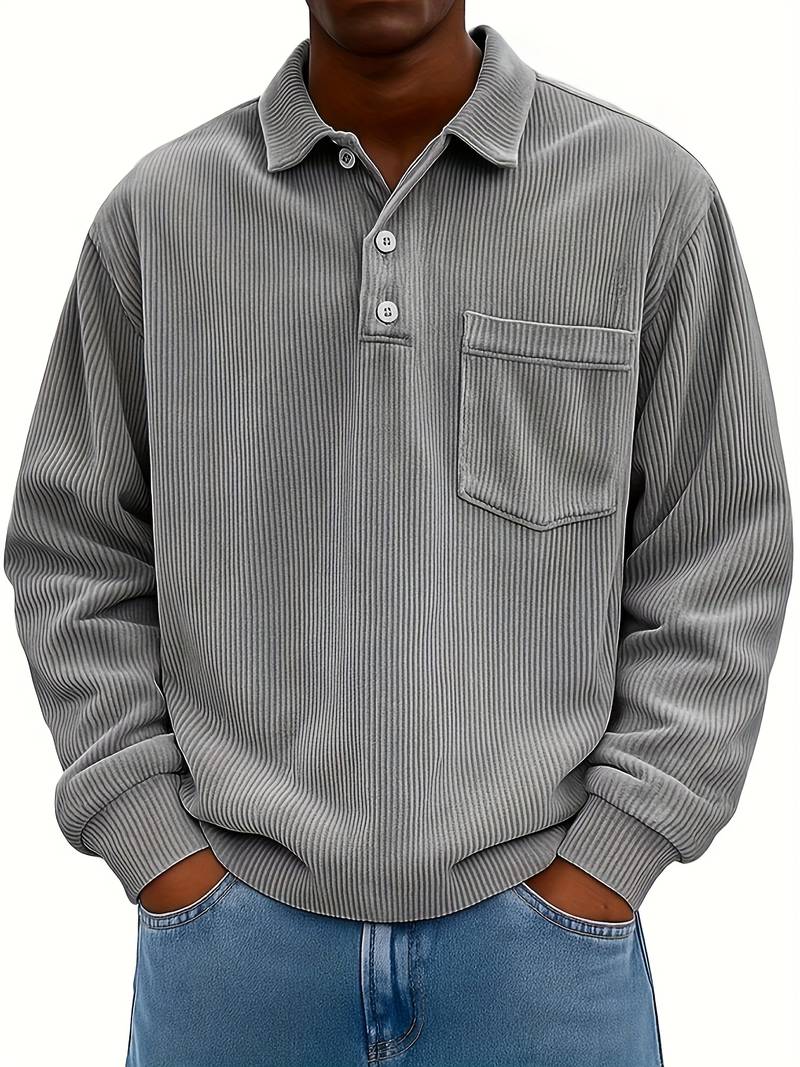 Patrick | Long Sleeve Turned Collar Velvet Shirt