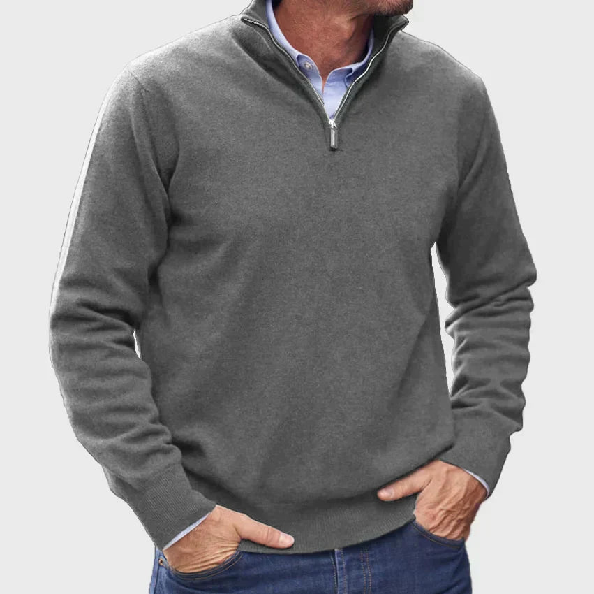 Kenneth | Long Sleeve Zip-Up Sweater