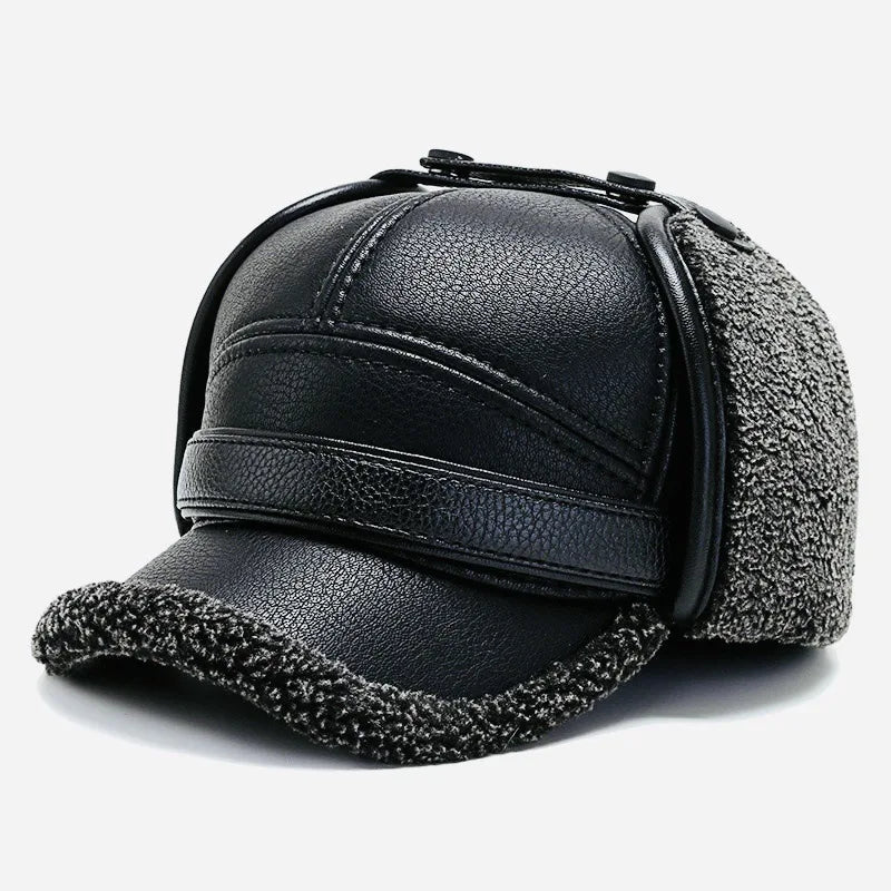 Derrick | Fur Leather Cap