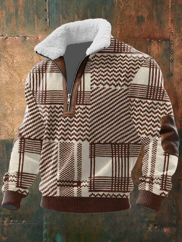 Grant | Zip-Up Sweater with a High Fur-Trimmed Collar