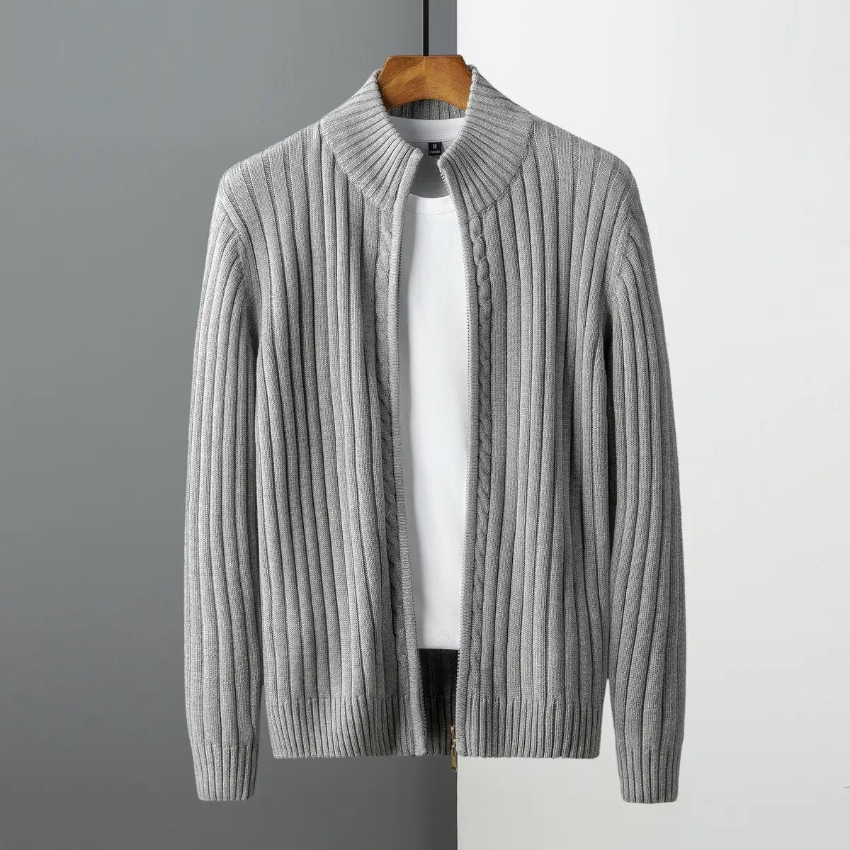 Caleb | Striped Cardigan with Zipper