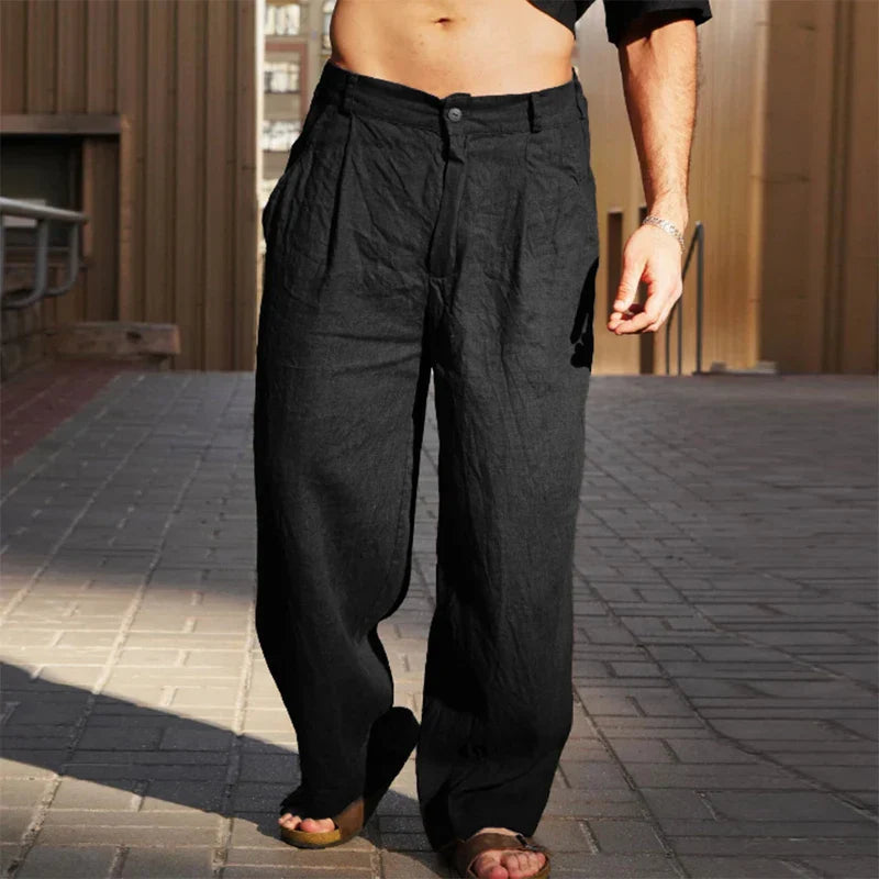 Jonathan | Wide Linen Pants