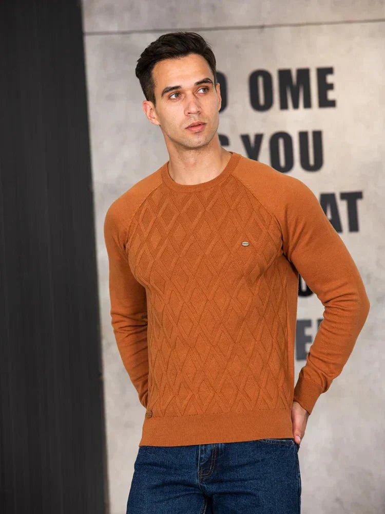 Marvin | Men's Sweater with Diamond Pattern