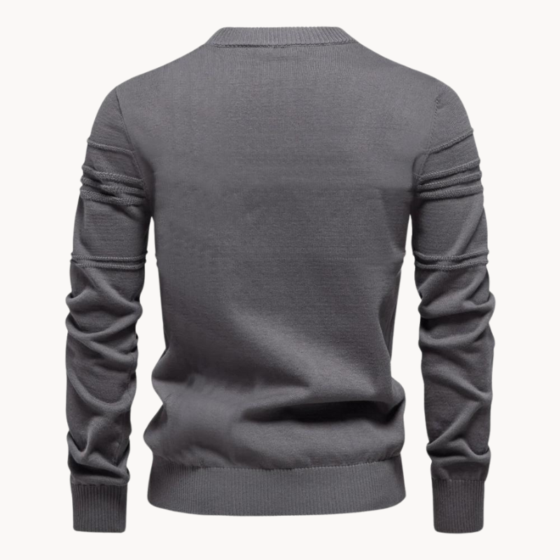 Solomon | Cotton Men's Sweater with Stripe Design