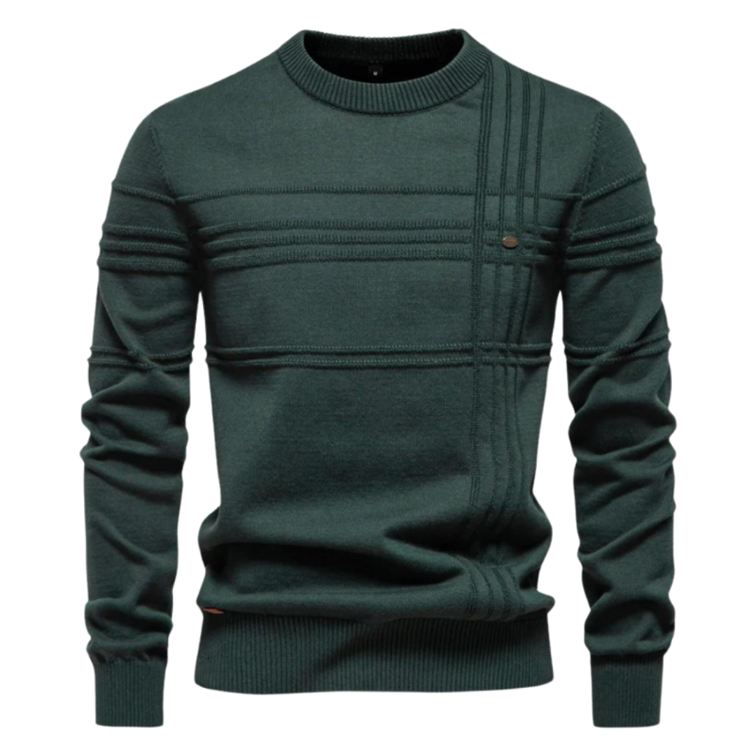 Solomon | Cotton Men's Sweater with Stripe Design