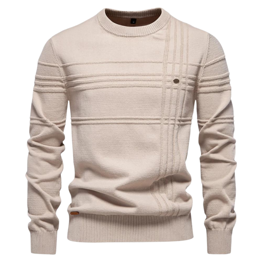 Solomon | Cotton Men's Sweater with Stripe Design
