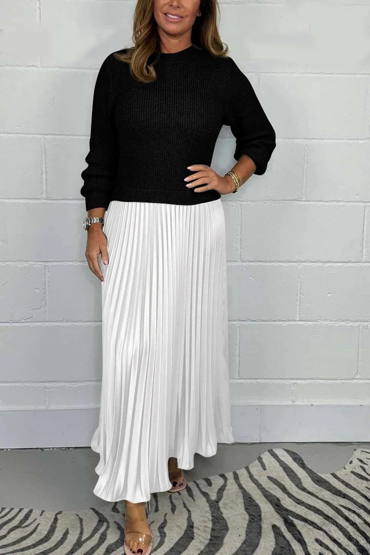 Ella | Maxi Dress with Sweater & Pleated Skirt