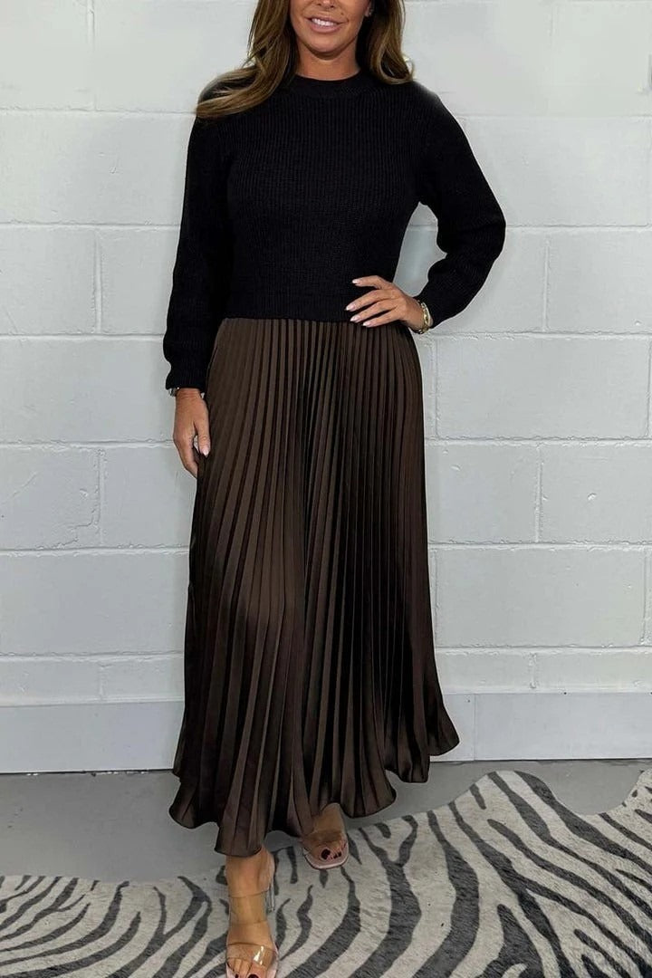Ella | Maxi Dress with Sweater & Pleated Skirt