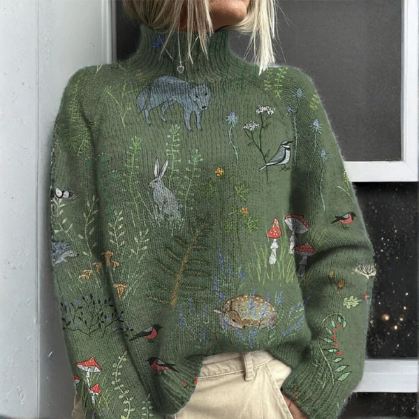 Nora | Warm Flowers Turtleneck