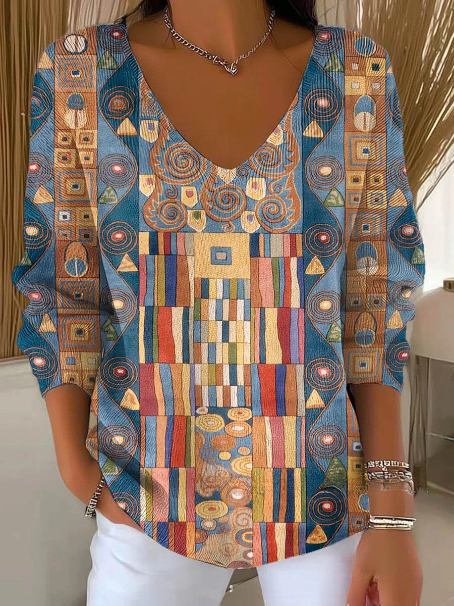 Hannah |Colorful Sweater with V-Neck