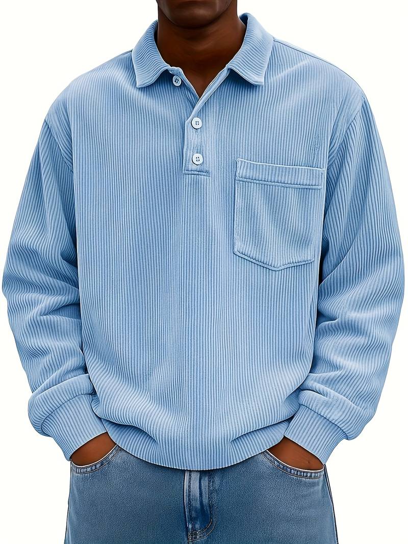Patrick | Long Sleeve Turned Collar Velvet Shirt