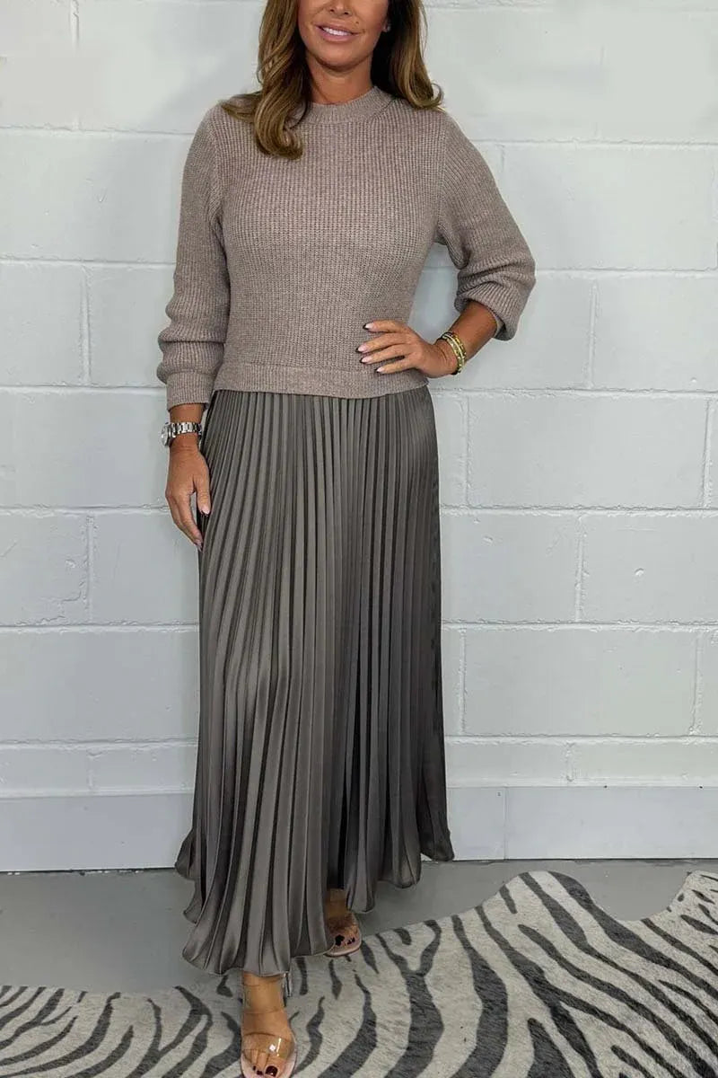 Ella | Maxi Dress with Sweater & Pleated Skirt
