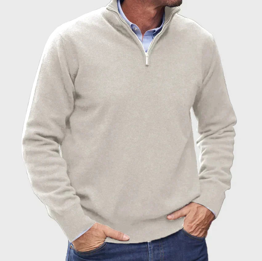Kenneth | Long Sleeve Zip-Up Sweater