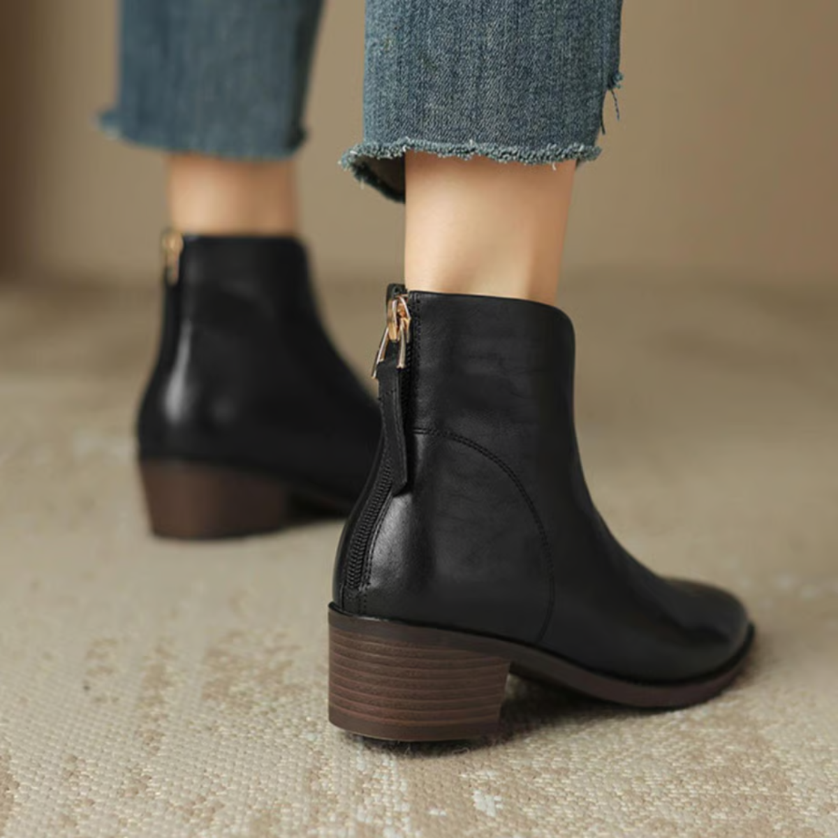 Ruby | Luxury Ankle Boots with Low Heel