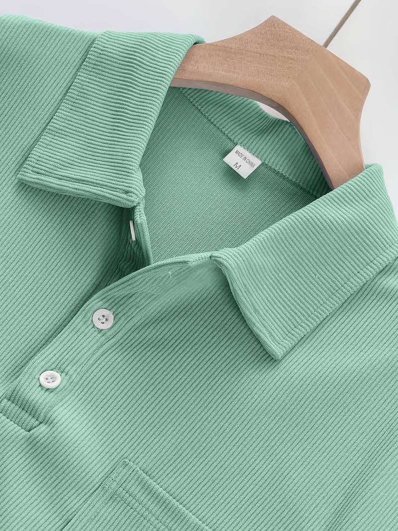 Patrick | Long Sleeve Turned Collar Velvet Shirt