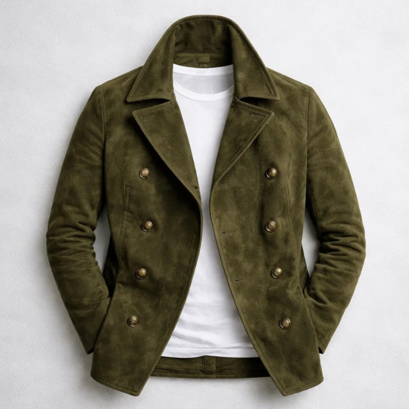 Jensen | Classic Double-Breasted Suede Jacket