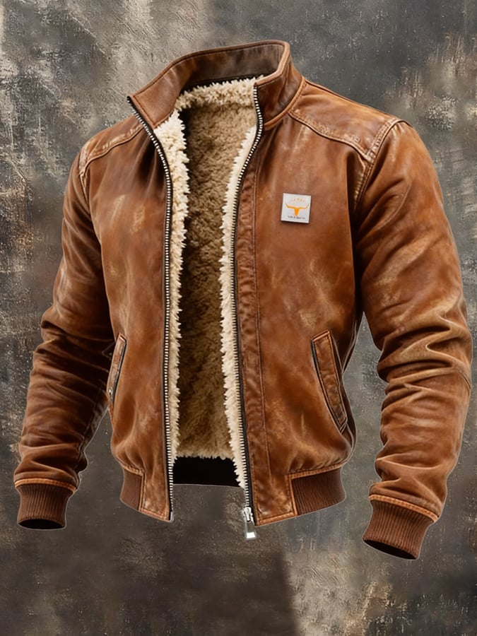 Cedric | Warm Winter Jacket with Leather Look