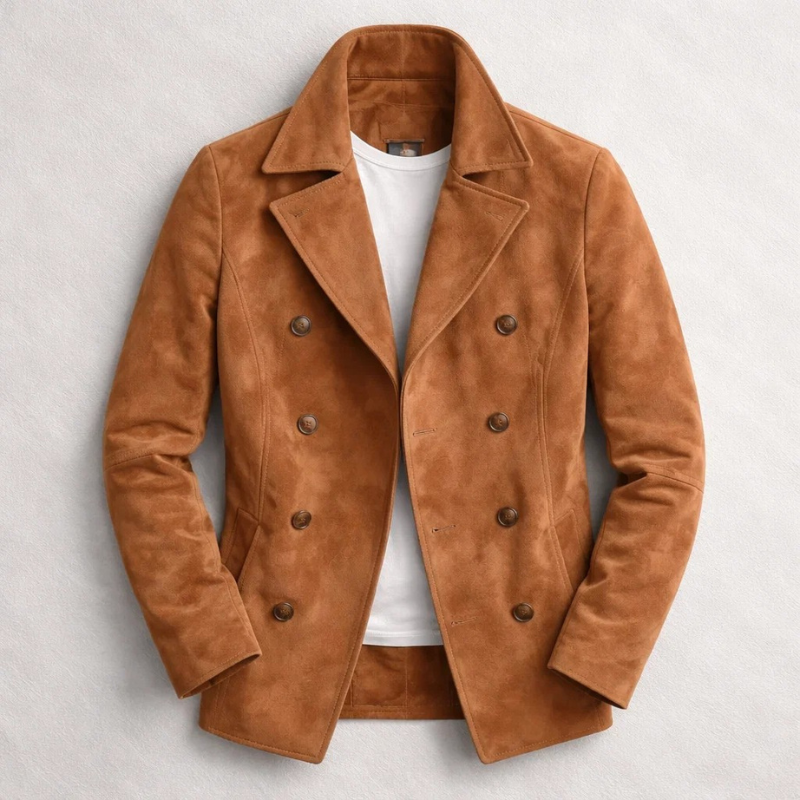 Jensen | Classic Double-Breasted Suede Jacket