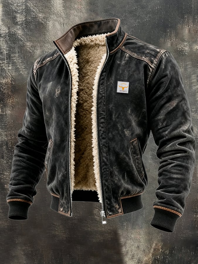 Cedric | Warm Winter Jacket with Leather Look