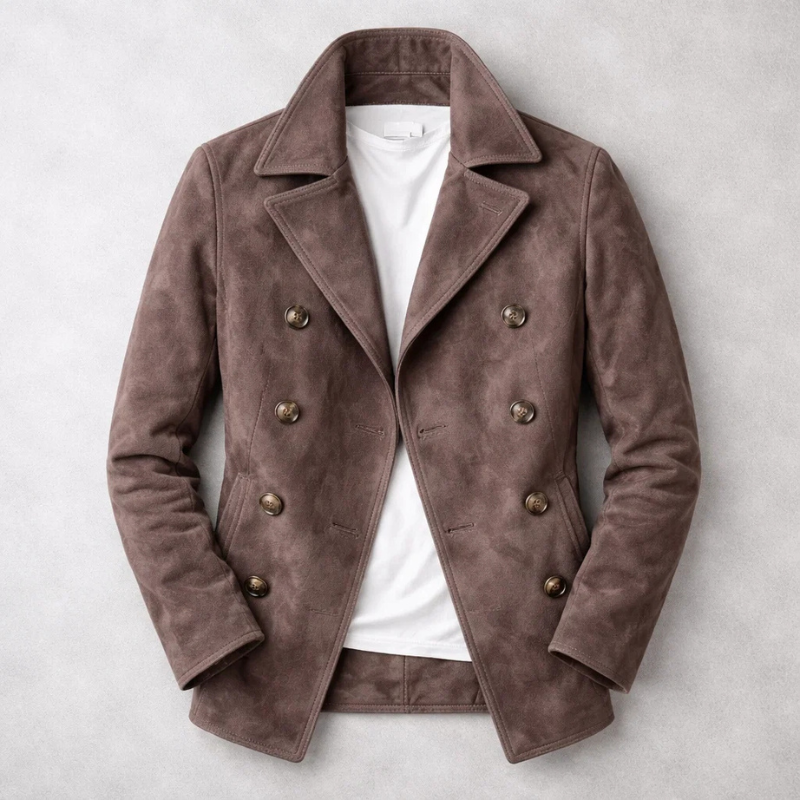 Jensen | Classic Double-Breasted Suede Jacket