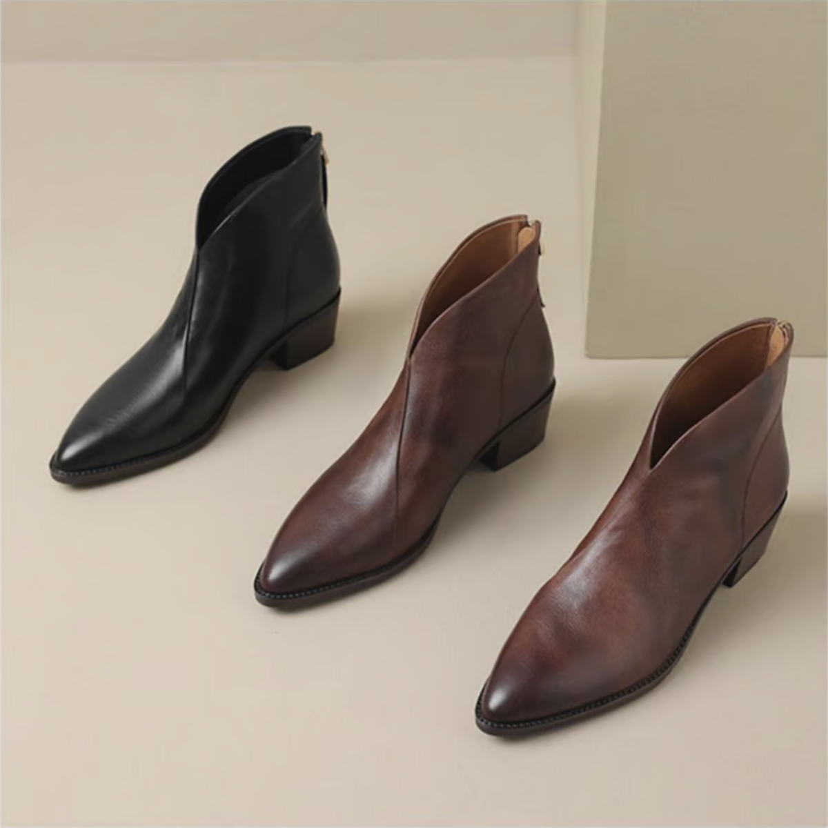 Ruby | Luxury Ankle Boots with Low Heel