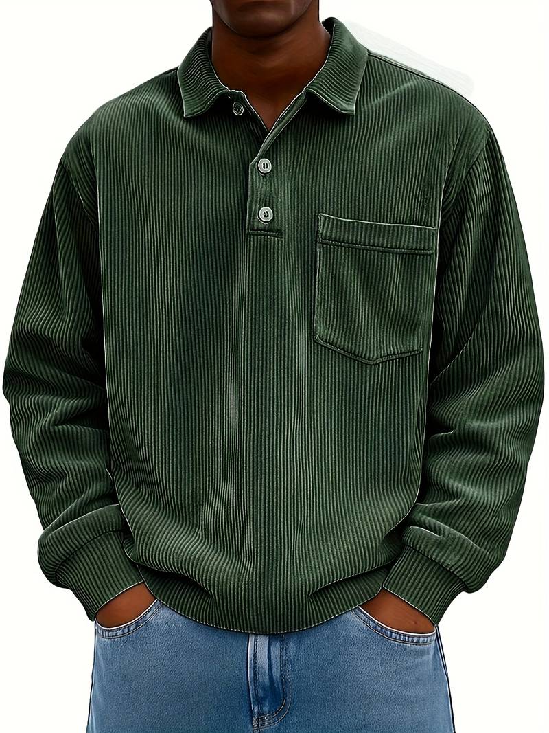 Patrick | Long Sleeve Turned Collar Velvet Shirt