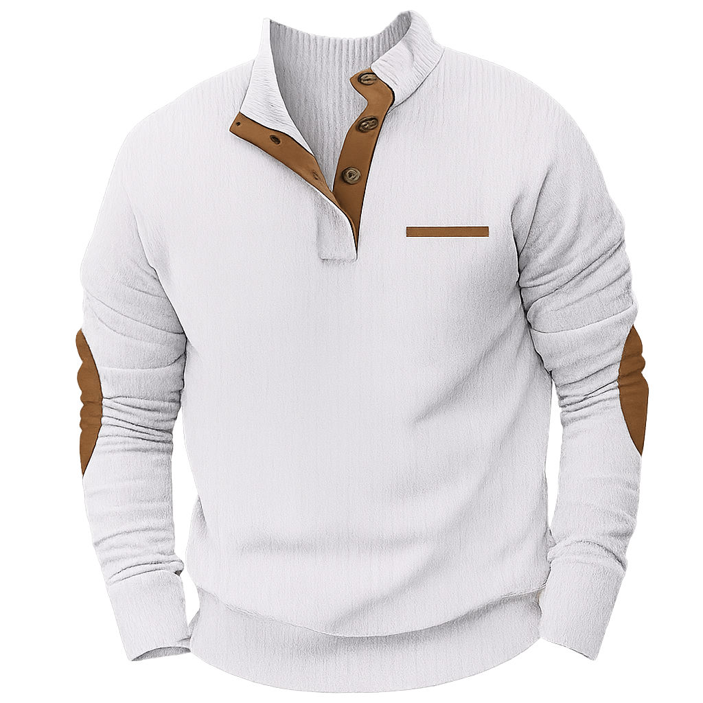 Elias | Neat Men's Sweater with Quarter Button