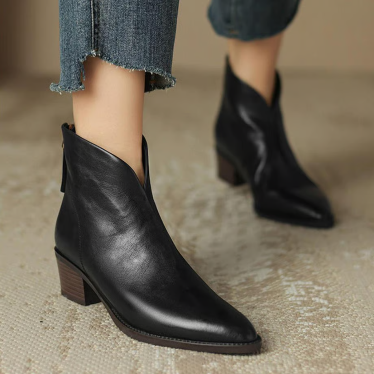 Ruby | Luxury Ankle Boots with Low Heel