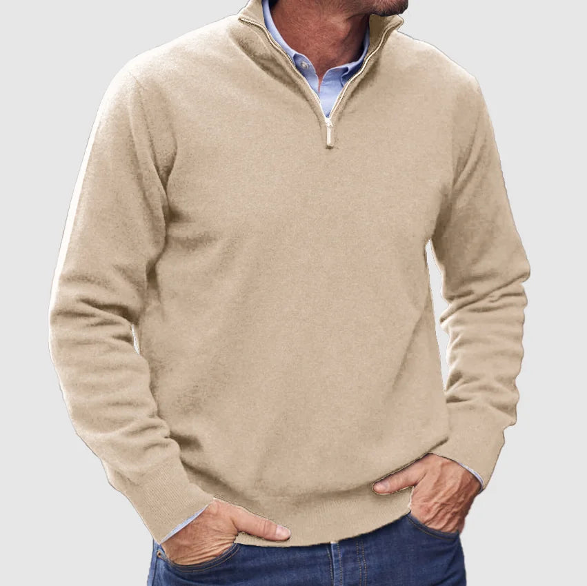 Kenneth | Long Sleeve Zip-Up Sweater