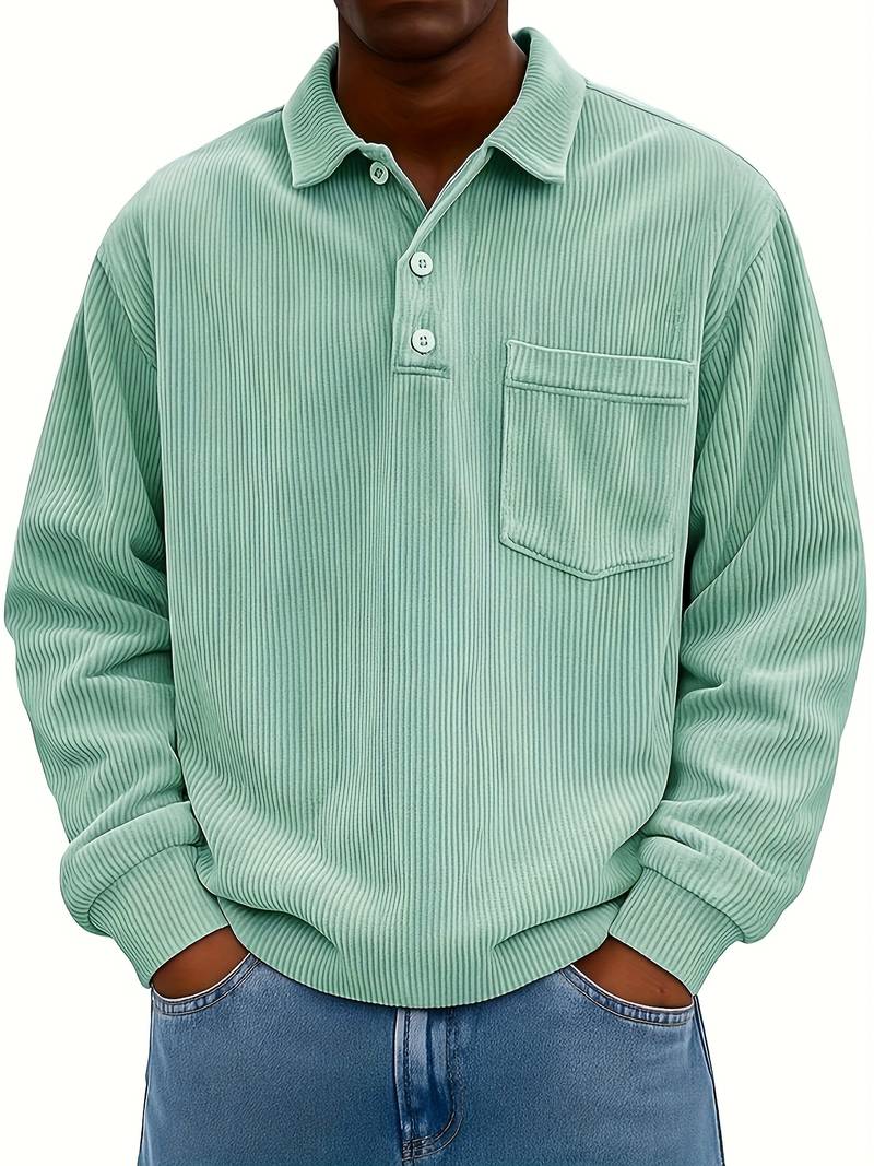 Patrick | Long Sleeve Turned Collar Velvet Shirt