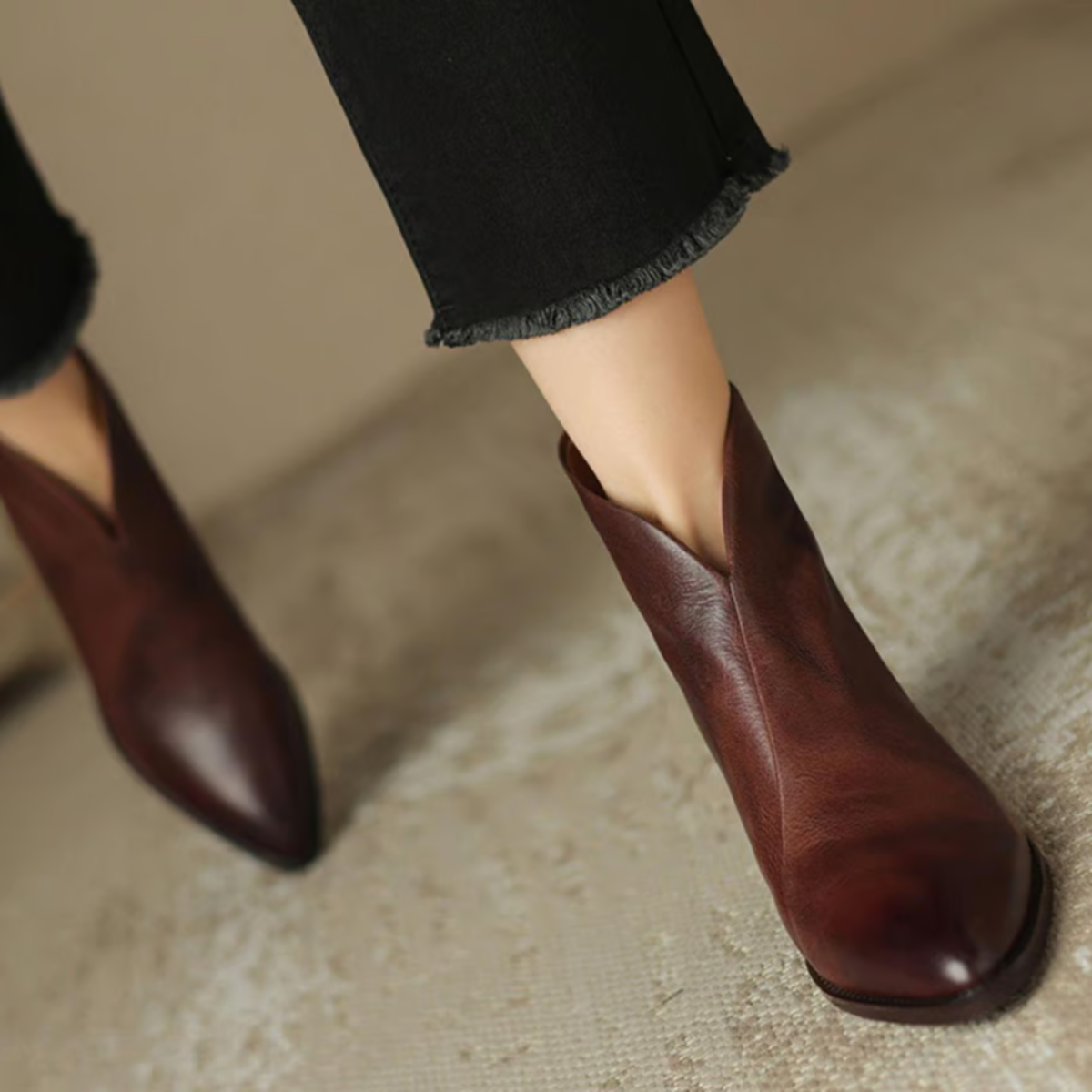 Ruby | Luxury Ankle Boots with Low Heel