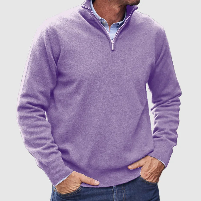 Kenneth | Long Sleeve Zip-Up Sweater