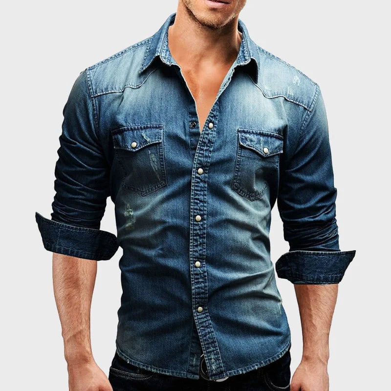 Mark | Elegant Denim Shirt with Pockets
