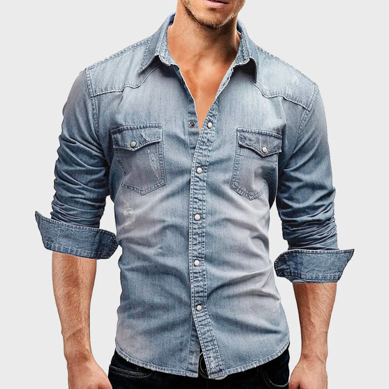 Mark | Elegant Denim Shirt with Pockets