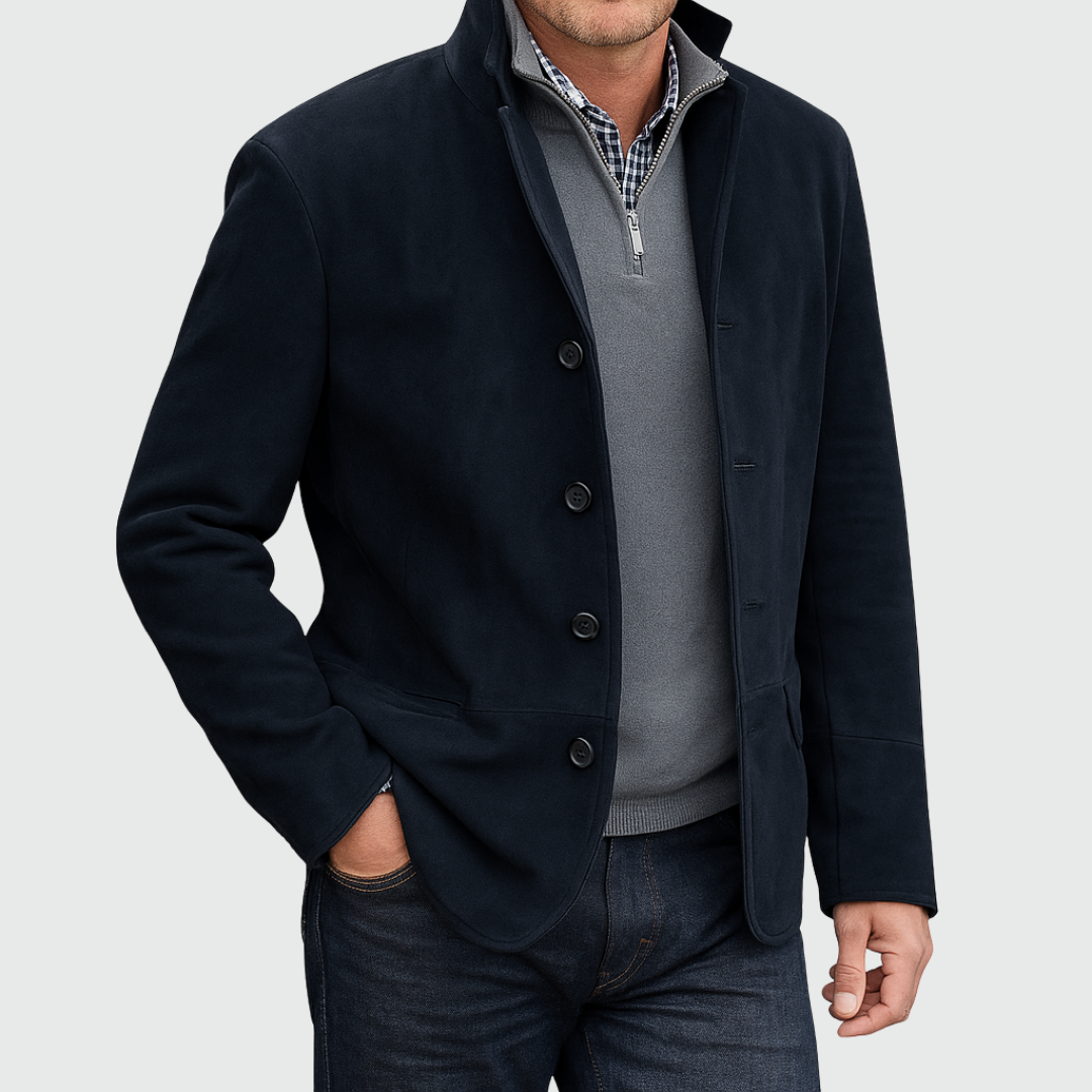 Theodore | Classic Suede Blazer with Buttons