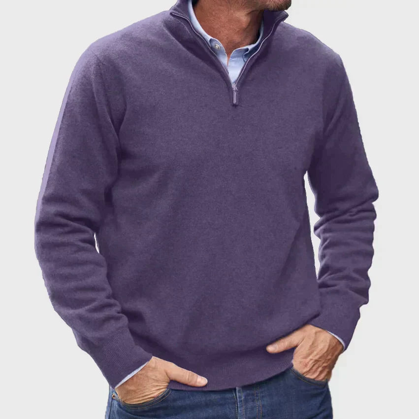 Kenneth | Long Sleeve Zip-Up Sweater