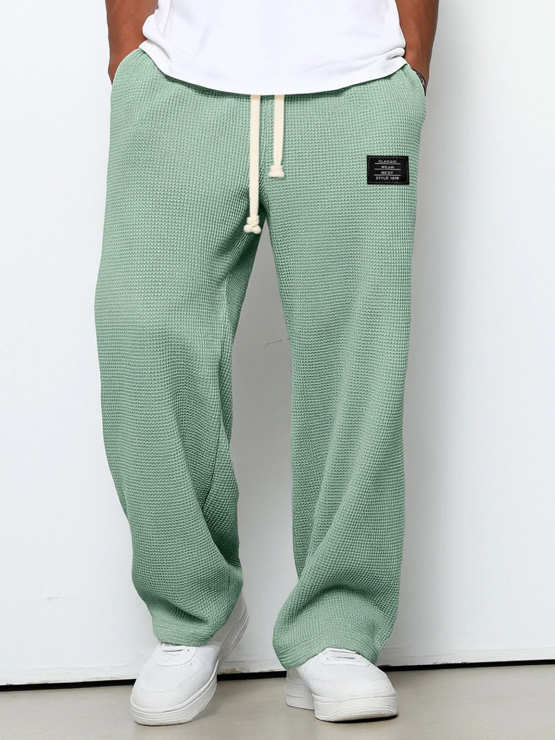 Lance | Casual Waffle Knit Pants with Drawstring