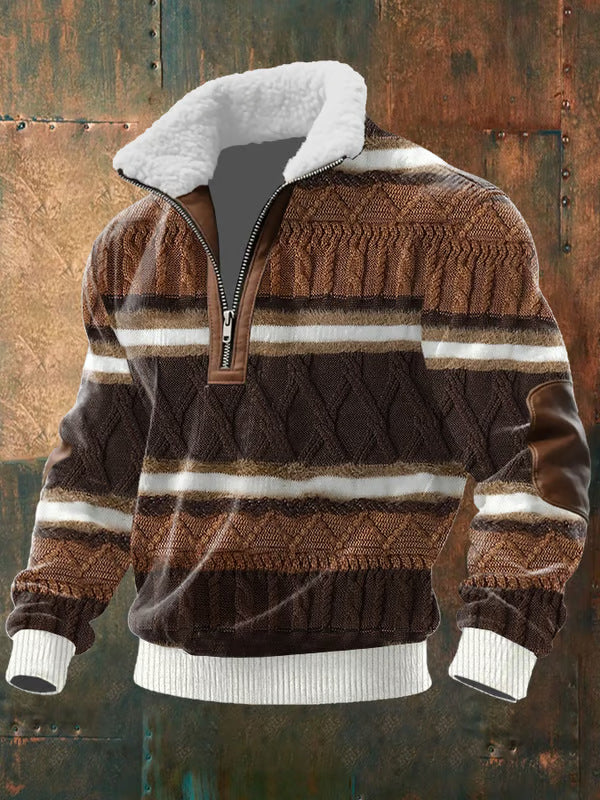 Marco | Zip-Up Sweater with a High Fur-Trimmed Collar