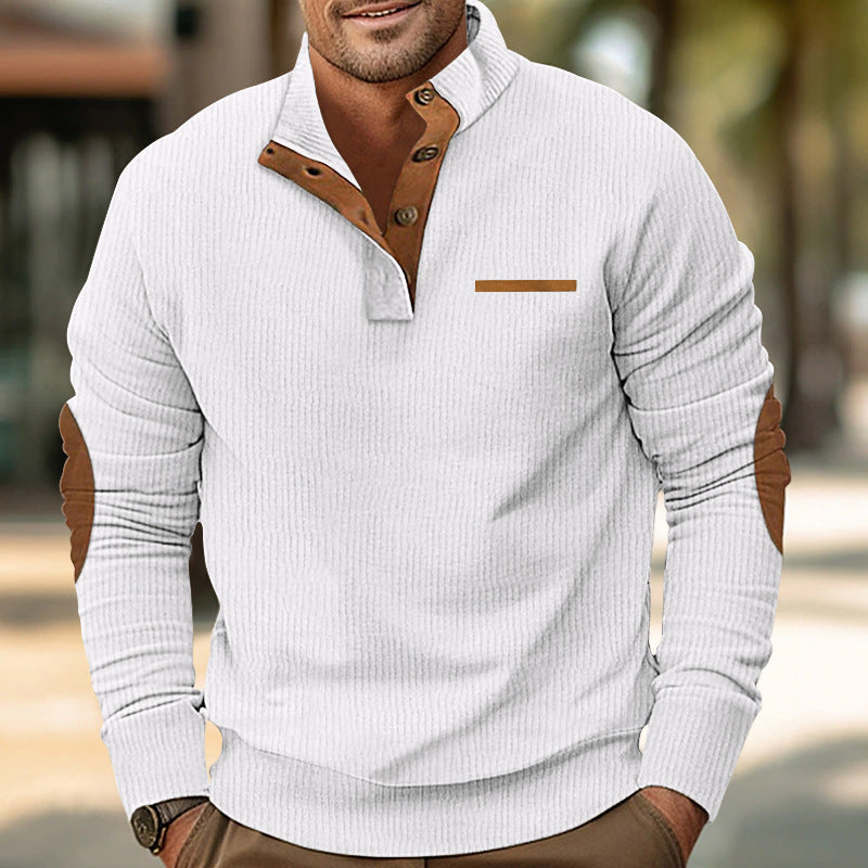 Elias | Neat Men's Sweater with Quarter Button