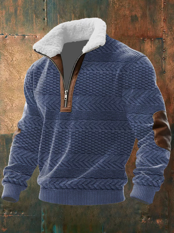 Shane | Zip-Up Sweater with a High Fur-Trimmed Collar