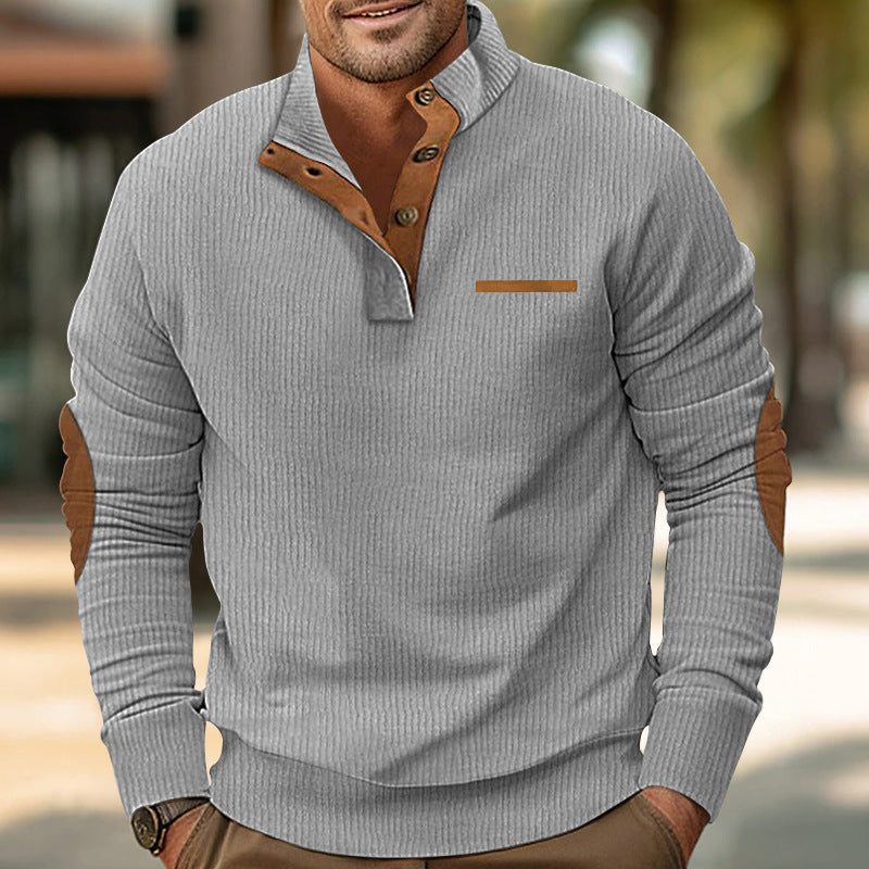 Elias | Neat Men's Sweater with Quarter Button