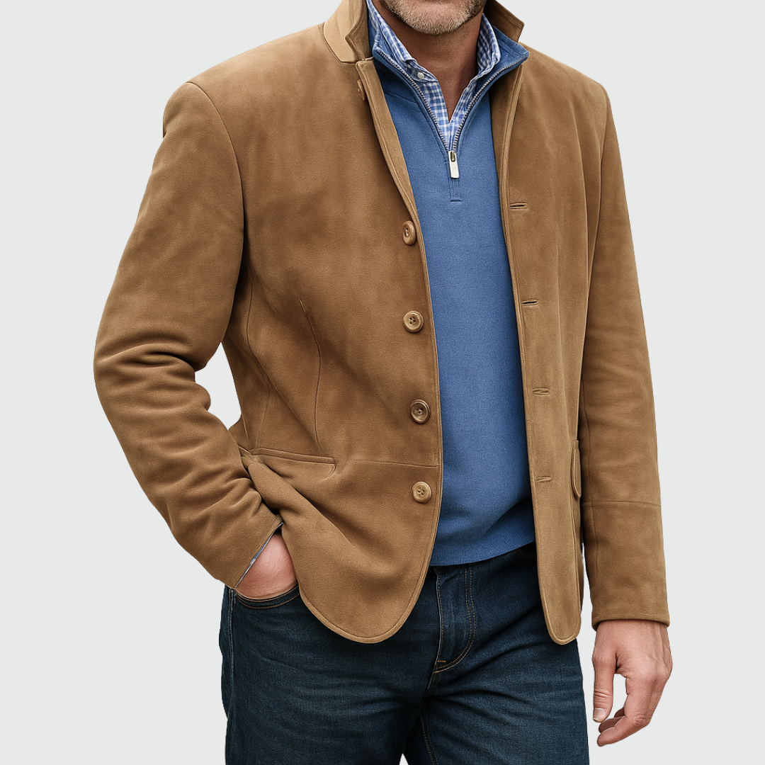 Theodore | Classic Suede Blazer with Buttons