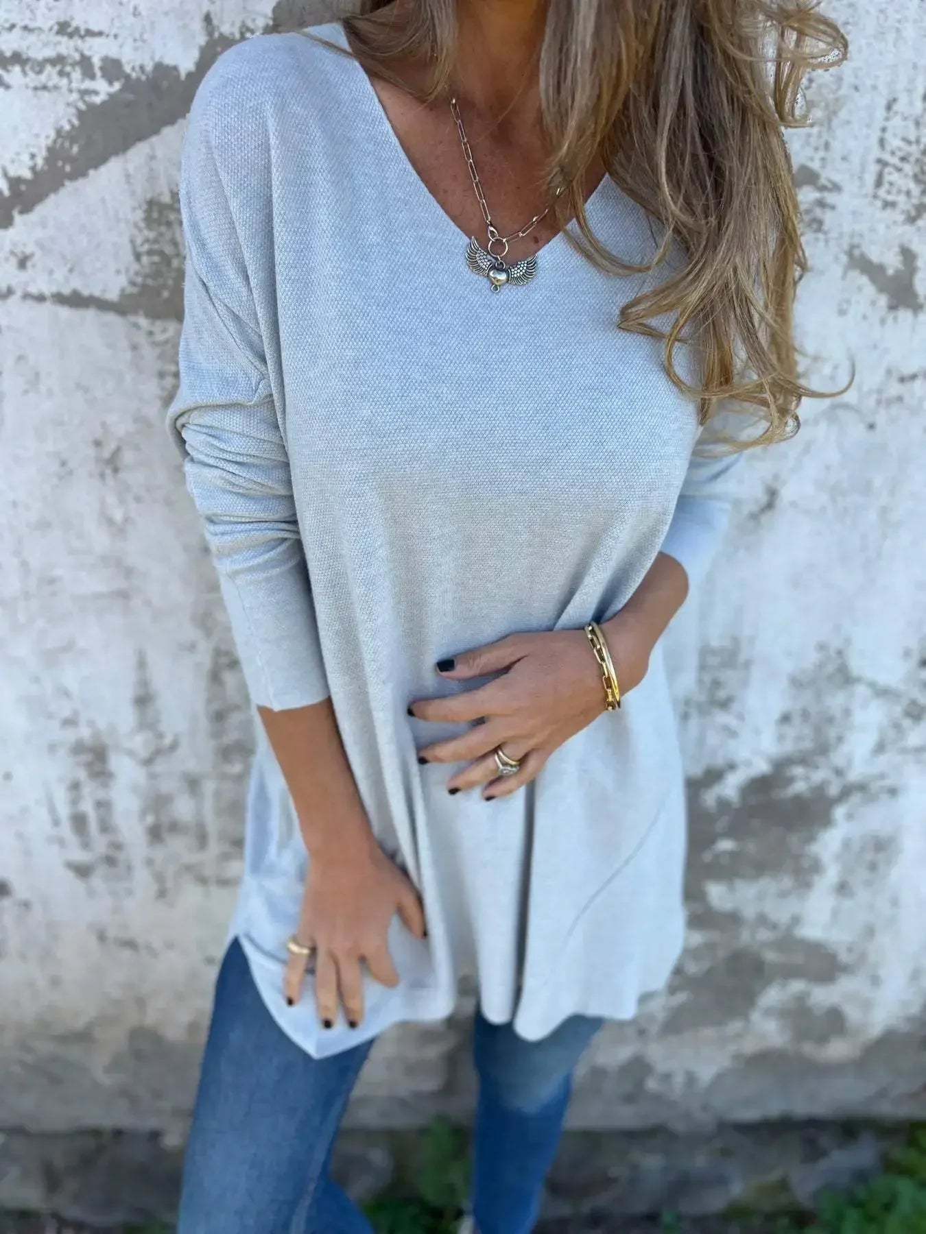 Jessica | Relaxed V-Neck Knit Tunic