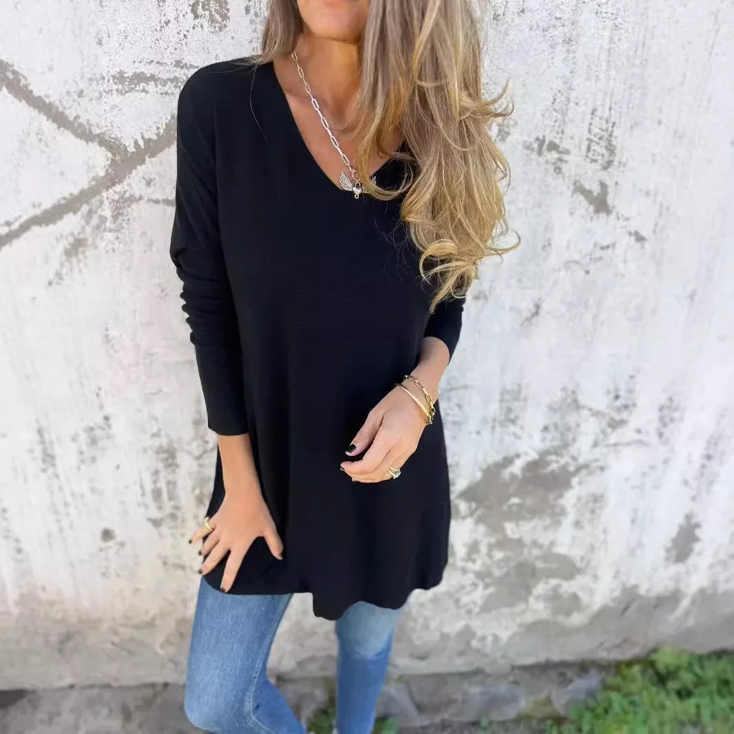 Jessica | Relaxed V-Neck Knit Tunic