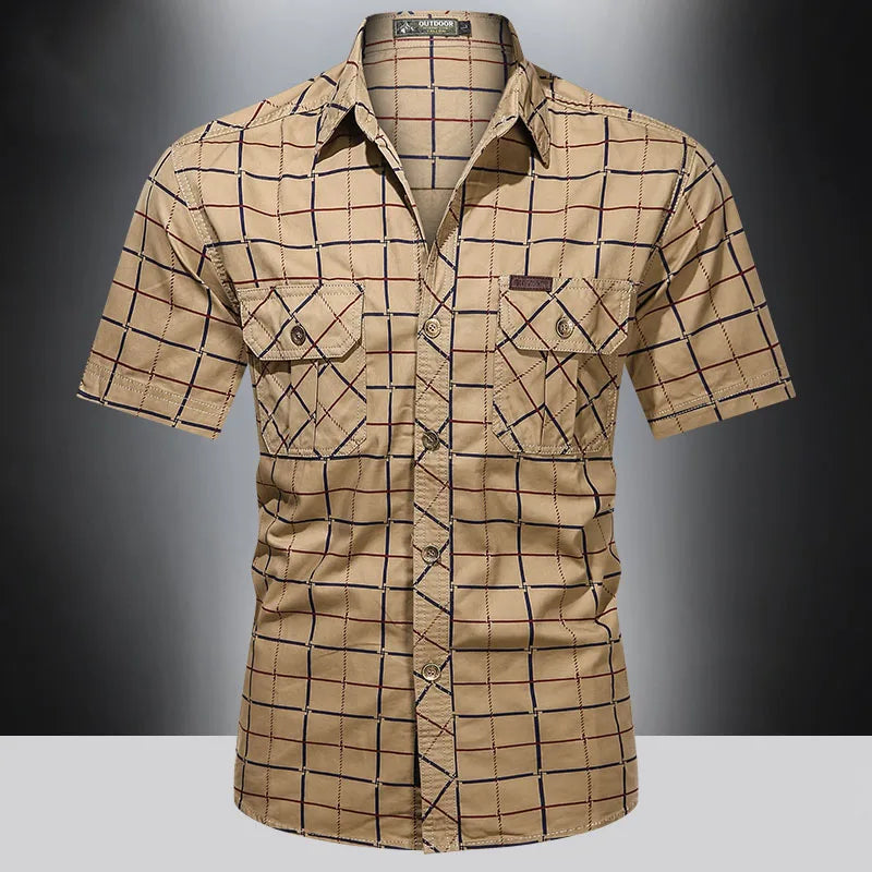 Austin | Elegant Short Sleeve Checkered Shirt